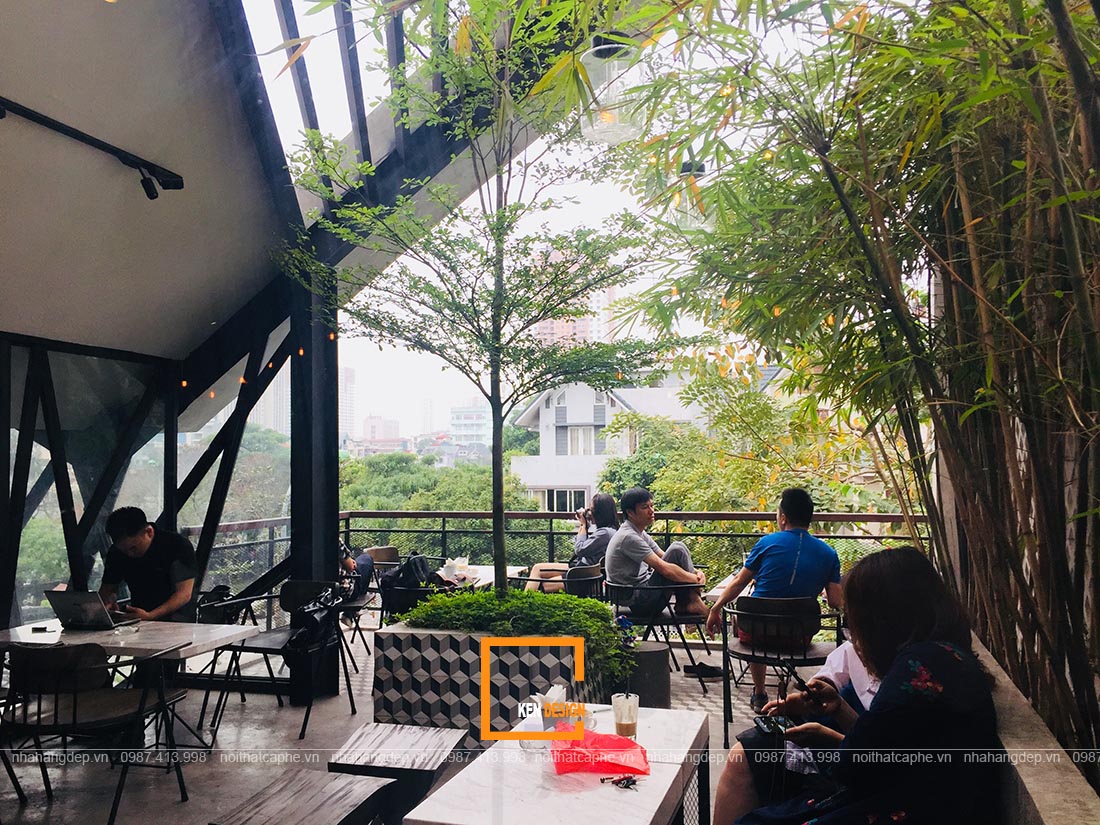 thiết kế quán cafe không gian mở